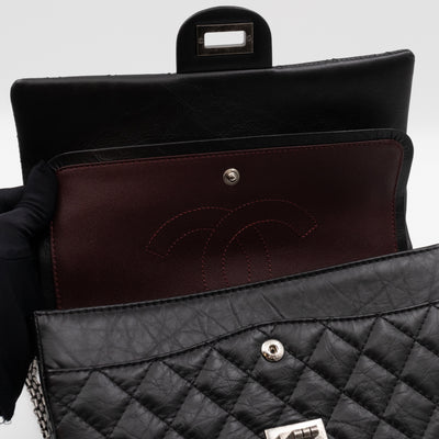 2.55 Reissue 225 Medium Black Aged Calfskin Leather