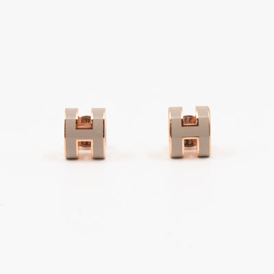 Mini Pop H Earrings Grey & Rose Gold