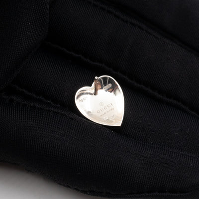 Interlocking G Heart Earrings Red 925 Silver