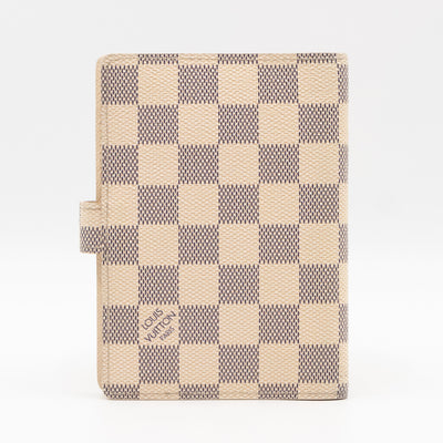 Small Ring Agenda Cover Damier Azur