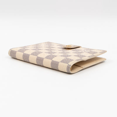 Small Ring Agenda Cover Damier Azur