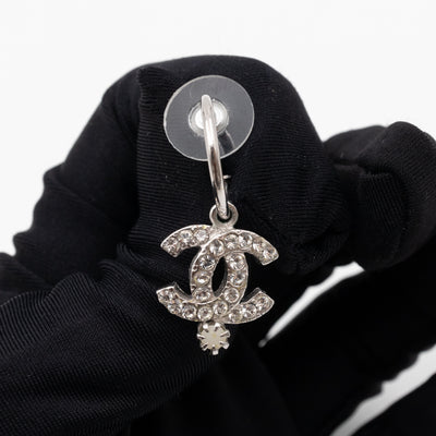 CC Hoops Crystal Earrings Silver