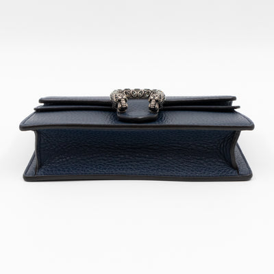 Dionysus Super Mini Dark Blue Leather