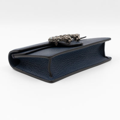 Dionysus Super Mini Dark Blue Leather