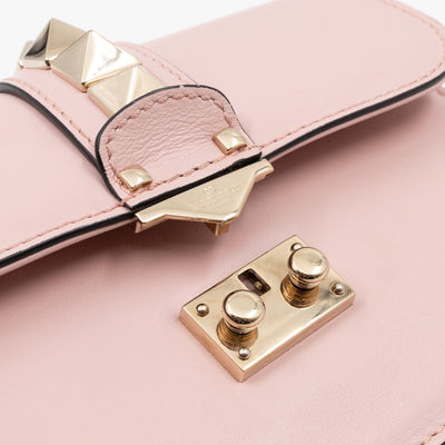 Small Glam Lock Rockstud Flap Bag Light Pink