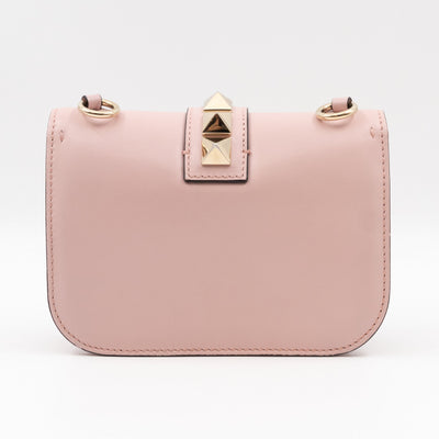 Small Glam Lock Rockstud Flap Bag Light Pink