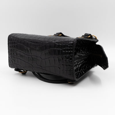 Neo Classic City Mini Black Croc Embossed Leather