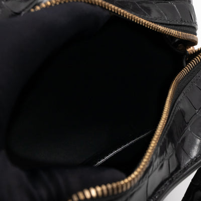 Neo Classic City Mini Black Croc Embossed Leather