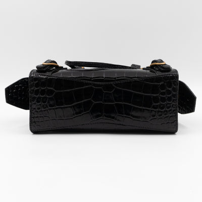 Neo Classic City Mini Black Croc Embossed Leather