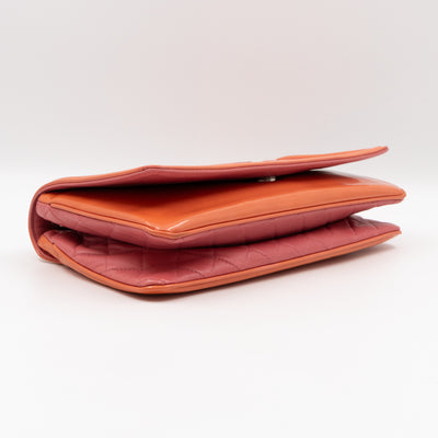 Lipstick Flap Bag Orange Patent Leather