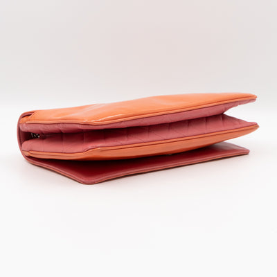 Lipstick Flap Bag Orange Patent Leather