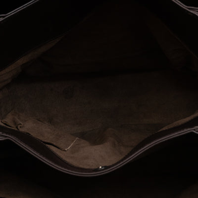 Roma Large Intrecciato Brown Leather