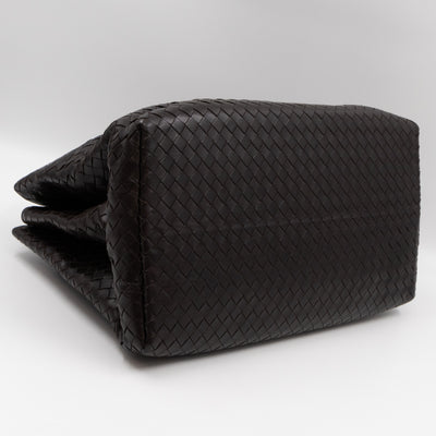 Roma Large Intrecciato Brown Leather