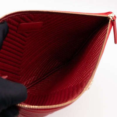 Medium O Case Boy Red Caviar Chevron