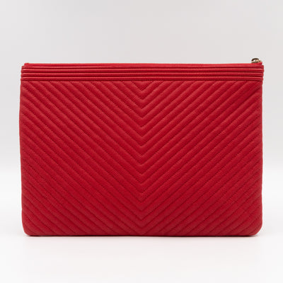 Medium O Case Boy Red Caviar Chevron