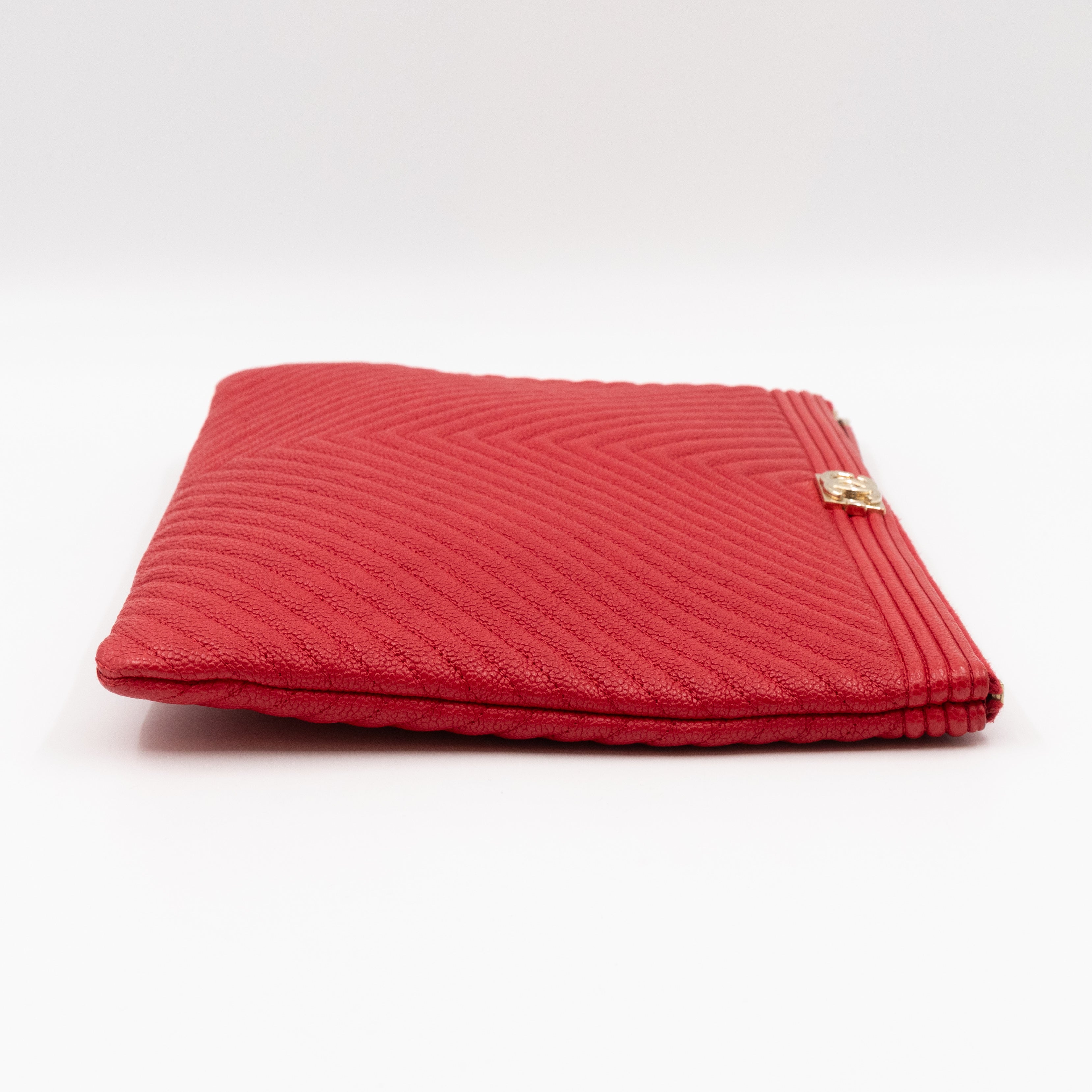 Medium O Case Boy Red Caviar Chevron