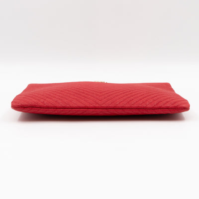 Medium O Case Boy Red Caviar Chevron