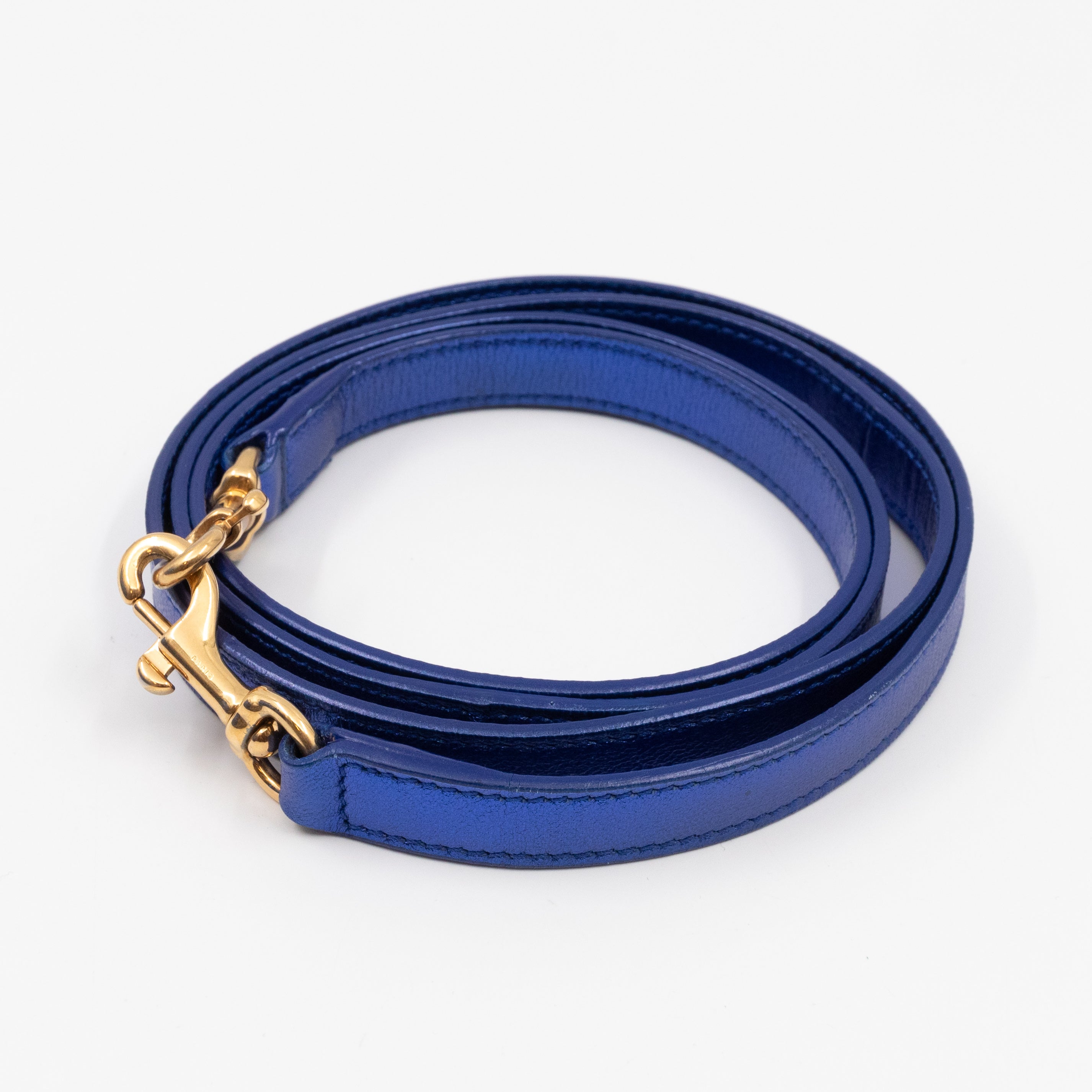Sac de Jour Nano Blue Metallic Leather