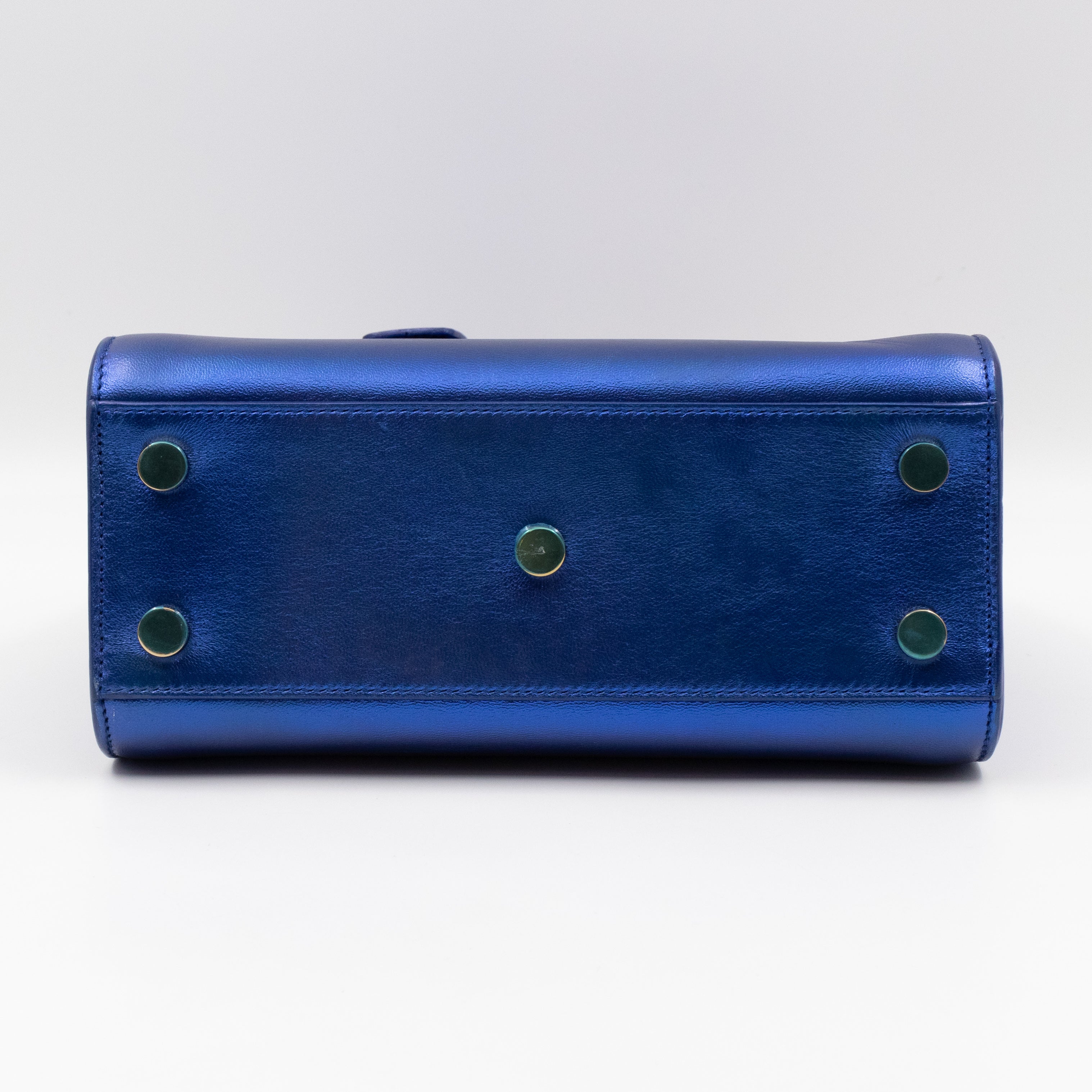 Sac de Jour Nano Blue Metallic Leather