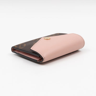 Zoe Wallet Monogram Rose Ballerine