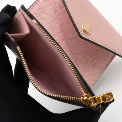 Zoe Wallet Monogram Rose Ballerine