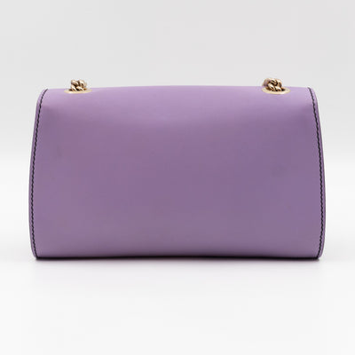 Emily Small Chain Shoulder Bag Purple Leather