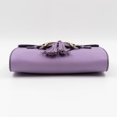 Emily Small Chain Shoulder Bag Purple Leather