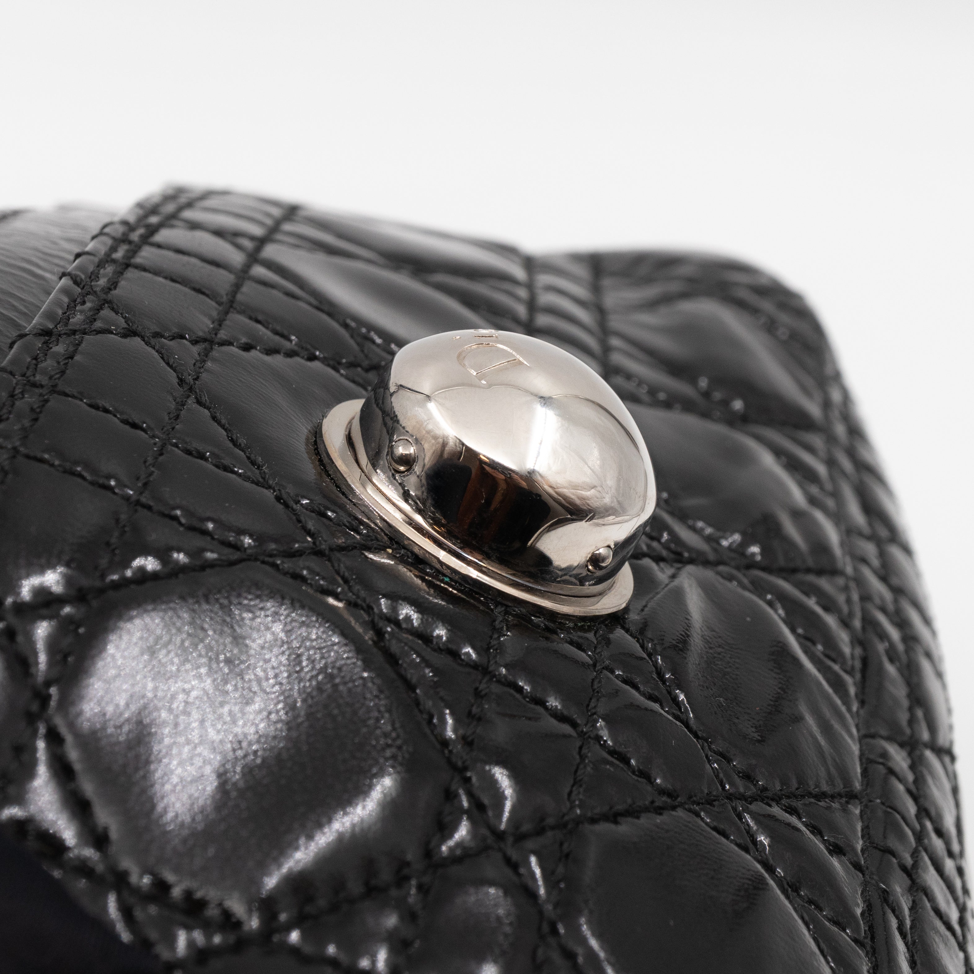 Rendezvous Flap Bag Cannage Quilted Black Patent Leather
