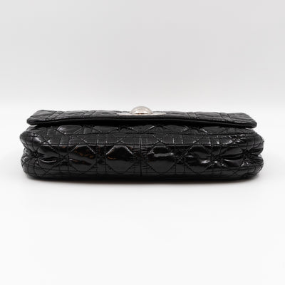Rendezvous Flap Bag Cannage Quilted Black Patent Leather