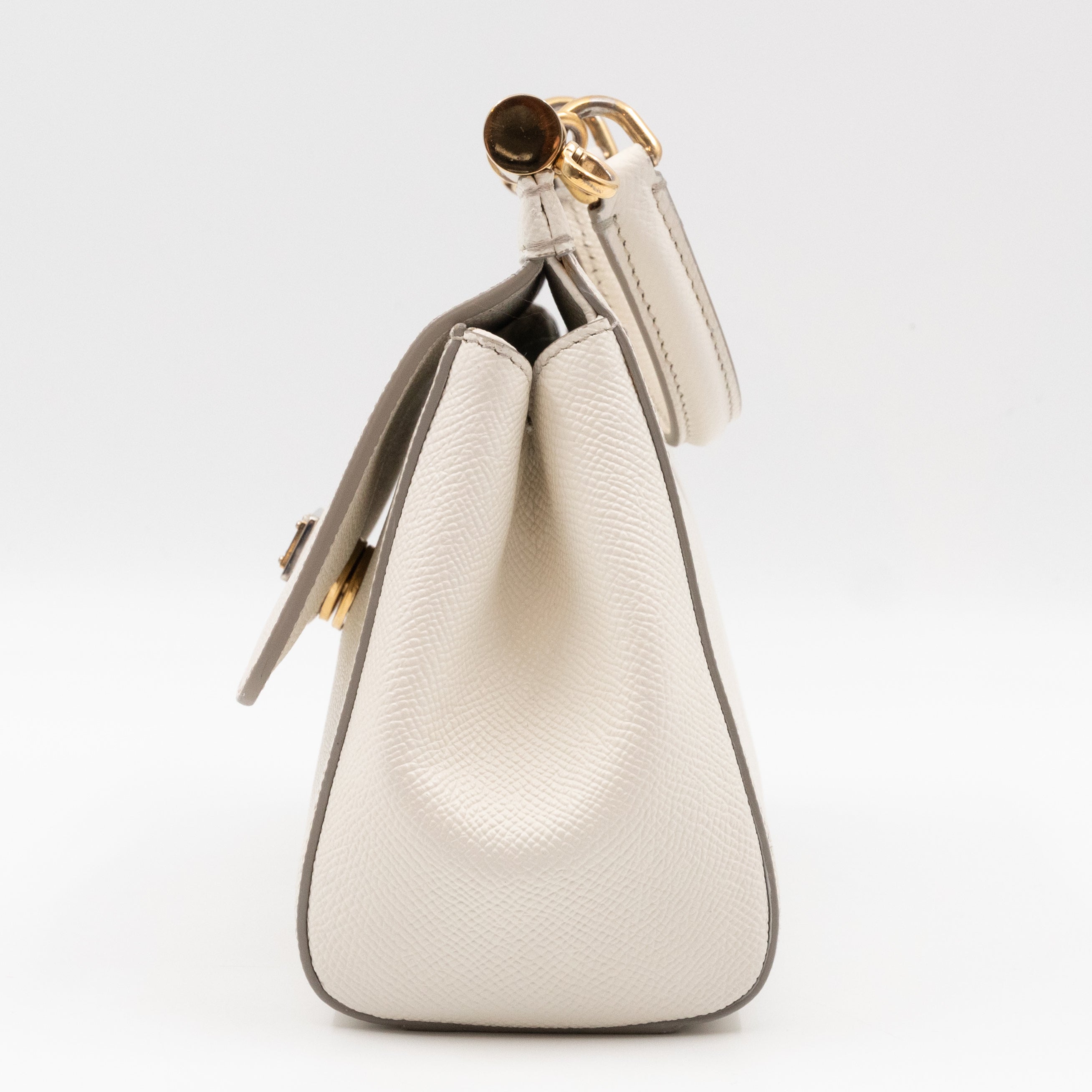 Sicily Small Dauphine Leather White