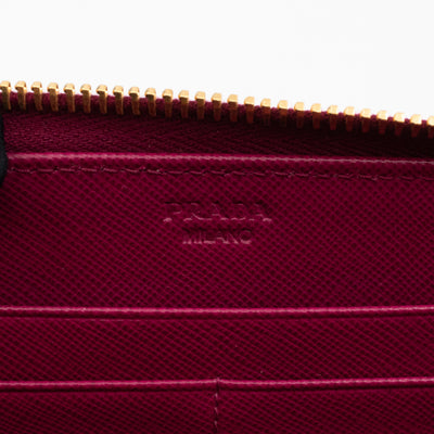 Zip Around Wallet Saffiano Ametista Metal Leather