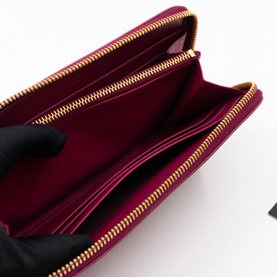 Zip Around Wallet Saffiano Ametista Metal Leather