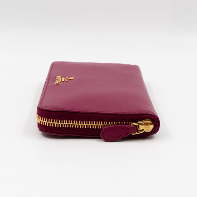Zip Around Wallet Saffiano Ametista Metal Leather