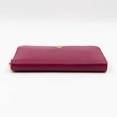 Zip Around Wallet Saffiano Ametista Metal Leather