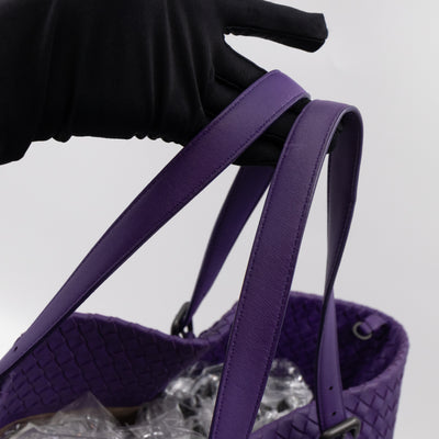 Large Cabat Tote Intrecciato Purple Leather