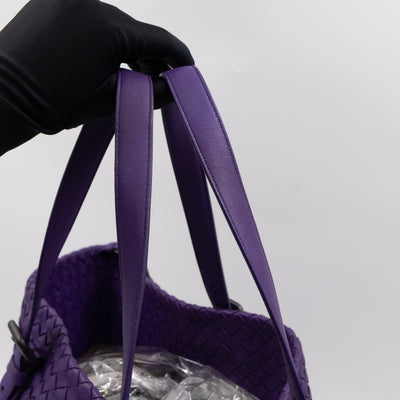 Large Cabat Tote Intrecciato Purple Leather