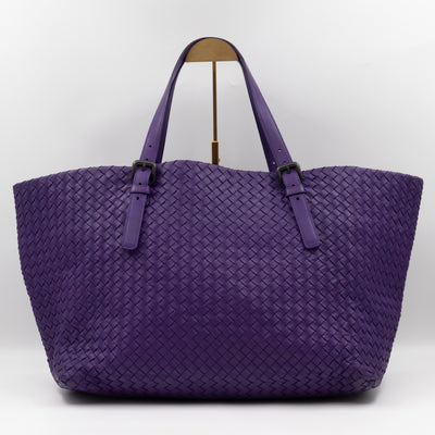 Large Cabat Tote Intrecciato Purple Leather