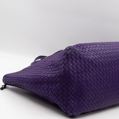 Large Cabat Tote Intrecciato Purple Leather