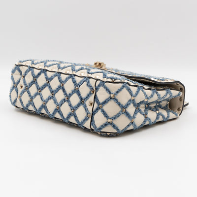 Rockstud Spike Medium Shoulder Bag Nappa Denim Quilted