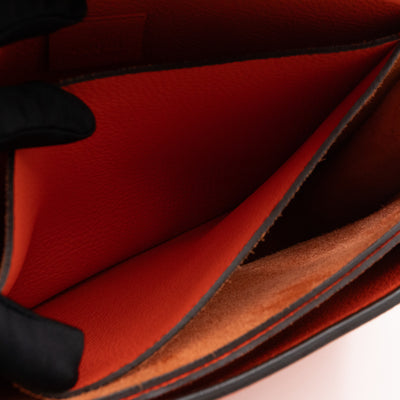 Jackie Soft Flap Bag Orange Leather