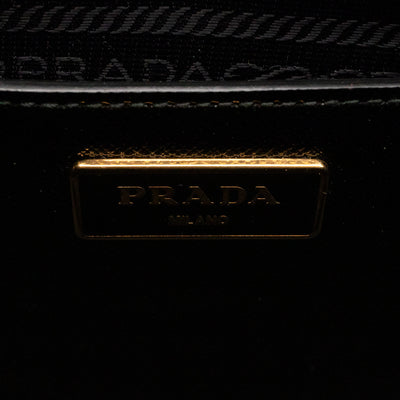 Galleria Large Double Zip Black Saffiano Vernis