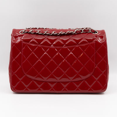 Classic Double Flap Jumbo Red Patent Leather