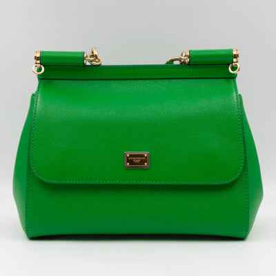 Sicily Medium Dauphine Leather Green
