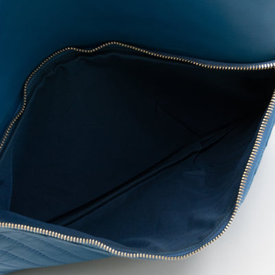 Greek Folding Clutch Blue Calfskin Chevron