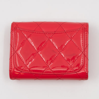 Classic Flap Card Case Pink Patent Leather