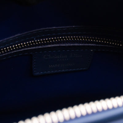 Lady Dior Large Navy Blue Ultra Matte Leather