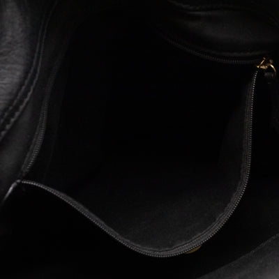 Mitzy East West Hobo Bag Black Leather