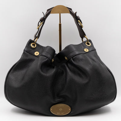 Mitzy East West Hobo Bag Black Leather