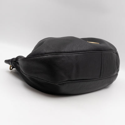 Mitzy East West Hobo Bag Black Leather