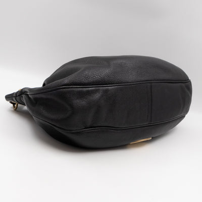 Mitzy East West Hobo Bag Black Leather